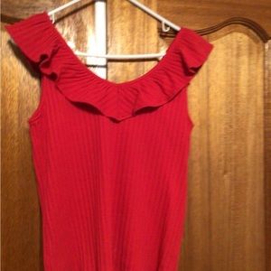 Ann Taylor red sexy summer blouse L